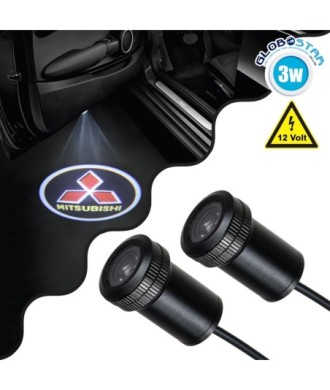 GLOBOSTAR® GHOSTLOGO 81615 Projector Προβολής Μάρκας Αυτοκινήτου "MITSUBISHI" LED 2.5W-5W 100lm-200lm 45° DC 12V Αδιάβροχο IP65 Ψυχρό Λευκό 6000K - CREE XHP35 Chip - Μ2.2 x Π3.4 x Υ2.2cm - Q1.9cm - Πακέτο 2 Τεμαχίων - 1 Χρόνο Εγγύηση